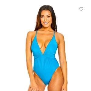✨👙BCBGMAXAZRIA Women’s V-Neck Swimsuit OnePiece